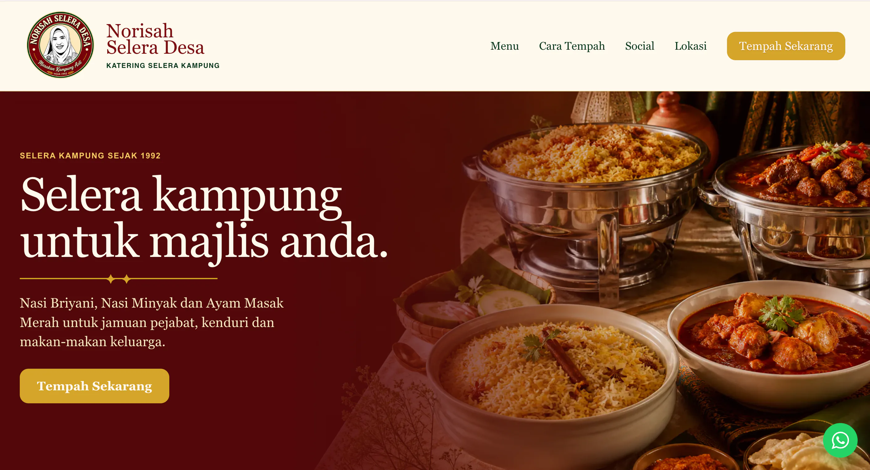 Norisah Selera Desa website screenshot